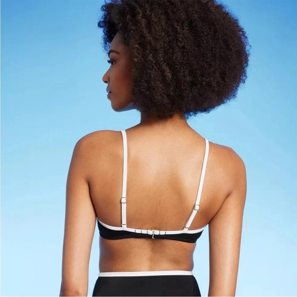 Shade & Shore Black and White Women's Swim Top 38D UnderWire - Picture 3 of 7